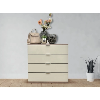 Komoda SASANKA 4F, dub nordic/písek lesk