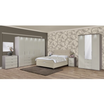 Komoda SASANKA 4F, dub nordic/písek lesk