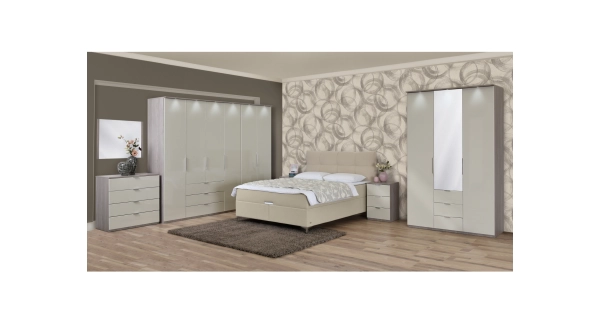 Komoda SASANKA 4F, dub nordic/písek lesk