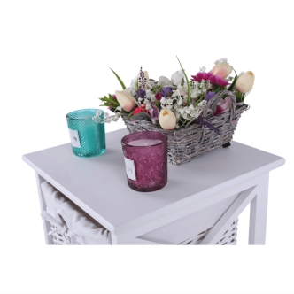 Komoda se 3 koši, TAYAS, bílá