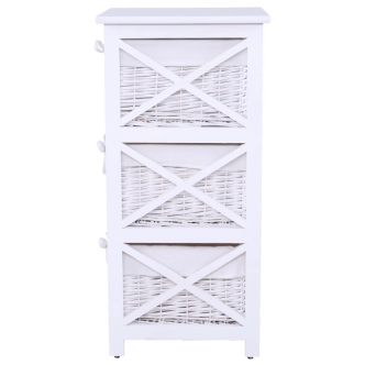 Komoda se 3 koši, TAYAS, bílá