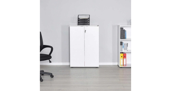 Komoda se zámkem CORNO, bílá