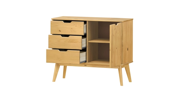 Komoda SIMIR 1D3S, masiv borovice/vosk