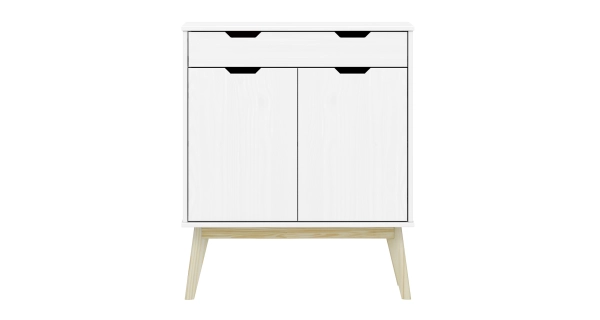 Komoda SIMIR 2D1S, masiv borovice/bílý lak