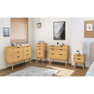 Komoda SIMIR 2D3S, masiv borovice/vosk