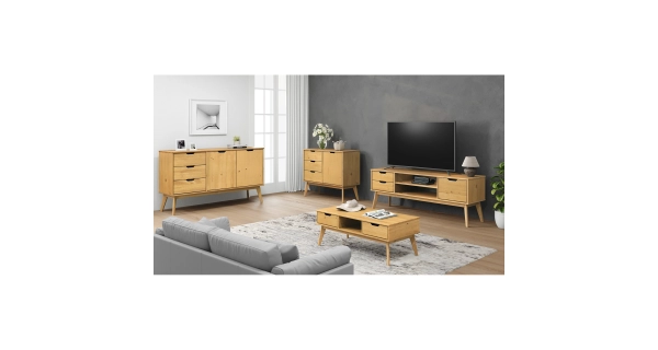 Komoda SIMIR 2D3S, masiv borovice/vosk