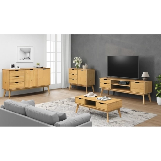 Komoda SIMIR 6S, masiv borovice/vosk