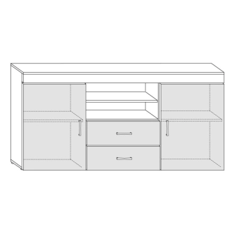 Komoda SIWANI, švestka wallis/bílá, 5 let záruka