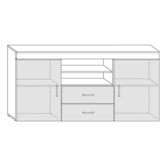 Komoda SIWANI, švestka wallis/bílá