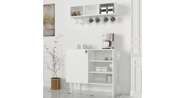 Komoda STUART s policí, bílá