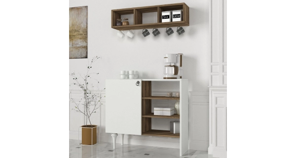 Komoda STUART s policí, bílá