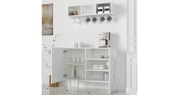 Komoda STUART s policí, bílá