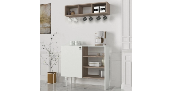 Komoda STUART s policí, bílá