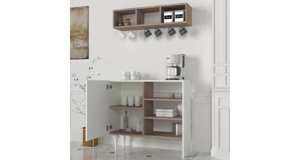 Komoda STUART s policí, bílá