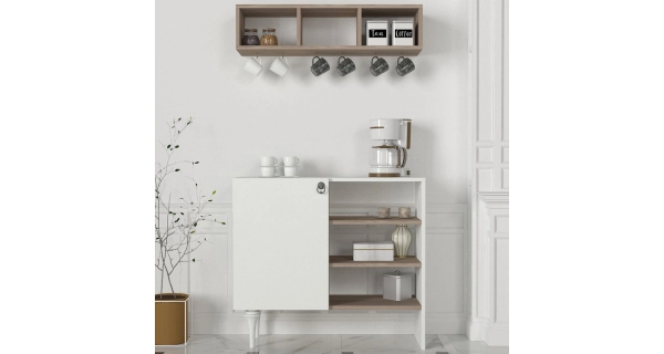 Komoda STUART s policí, bílá