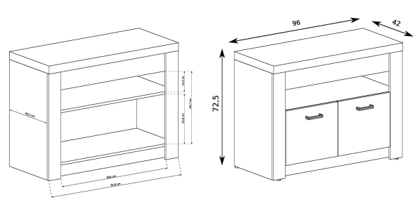 Komoda SWED S10, jasan tmavý