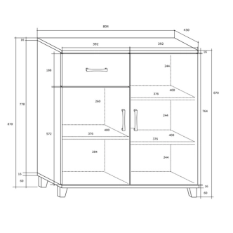 Komoda TAMBALA 2D1S typ B, olše, 5 let záruka
