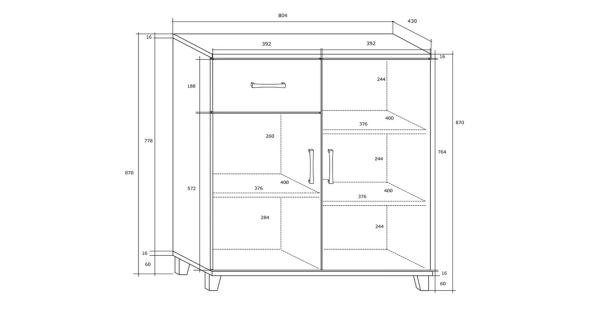 Komoda TAMBALA 2D1S typ B, olše, 5 let záruka
