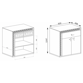 Komoda TARAMI 2D1S, ořech