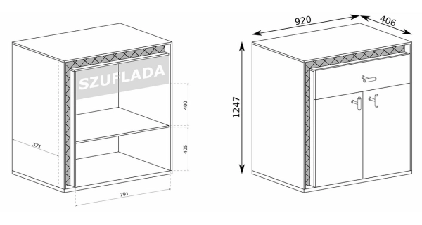 Komoda TARAMI 2D1S, ořech