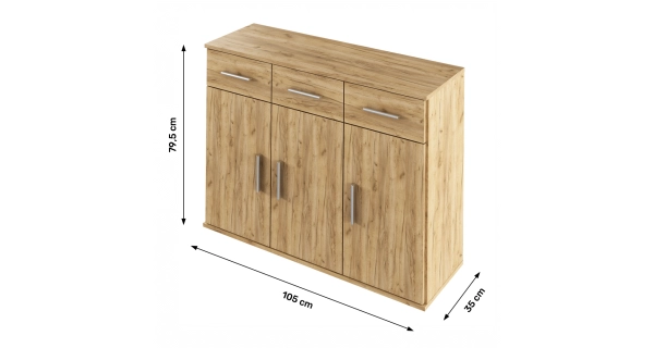 Komoda TASIRE 3D3S, dub artisan