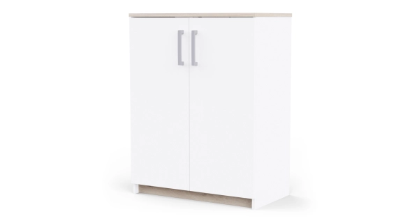 Komoda TODY 2D, bílá/dub kronberg