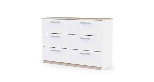 Komoda TODY 3S+3S, bílá/dub kronberg