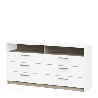 Komoda TODY 6S, bílá/dub kronberg