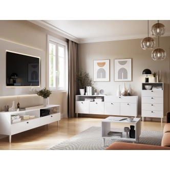 Komoda TORVIAN 200, bílá