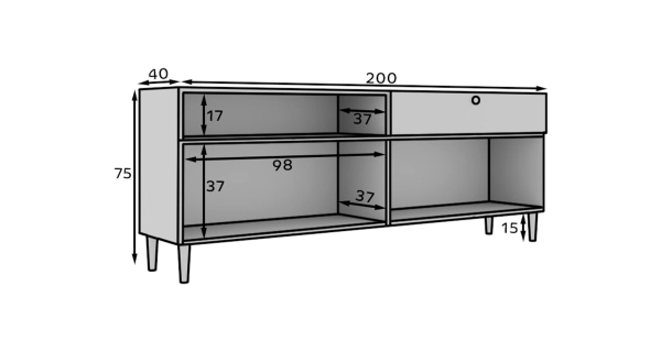 Komoda TORVIAN 200, bílá