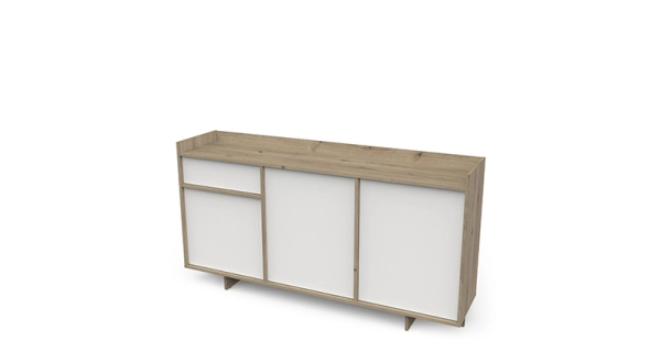 Komoda TORZEL 3D1S, dub royal/bílá