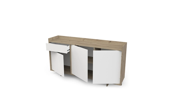 Komoda TORZEL 3D1S, dub royal/bílá