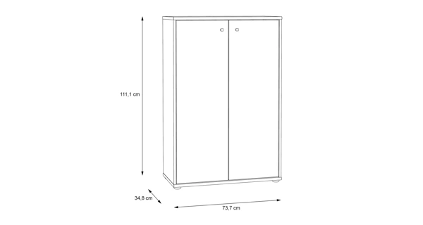Komoda TREVON 2 s dvířky, dub sonoma, 5 let záruka