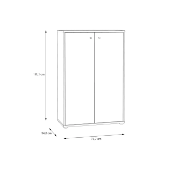 Komoda TREVON 2 s dvířky, dub sonoma