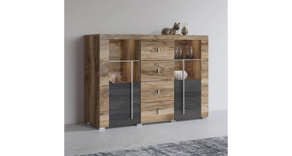 Komoda TYLTA 2D4S, ořech satin/touchwood