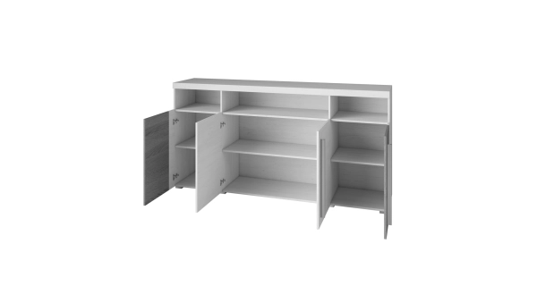 Komoda TYLTA 4D, ořech satin/touchwood