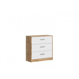 Komoda UNGERIA 3S, dub wotan/bílý mat