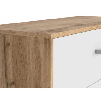 Komoda UNGERIA 3S, dub wotan/bílý mat