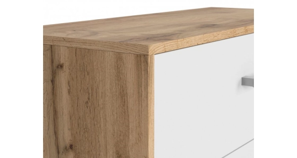 Komoda UNGERIA 3S, dub wotan/bílý mat