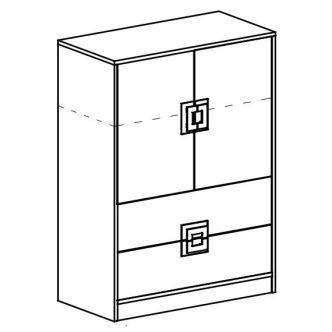 Komoda UWARA 2D2S, dub jasný/bílá/popel