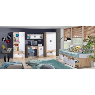 Komoda UWARA 2D2S, dub jasný/bílá/popel