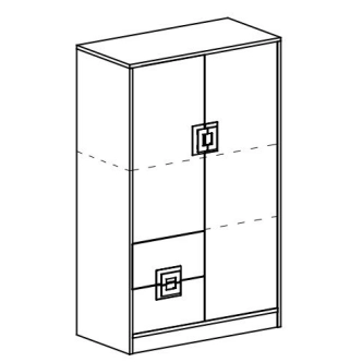 Komoda UWARA DD2S, dub jasný/bílá