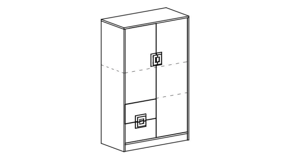Komoda UWARA DD2S, dub jasný/bílá