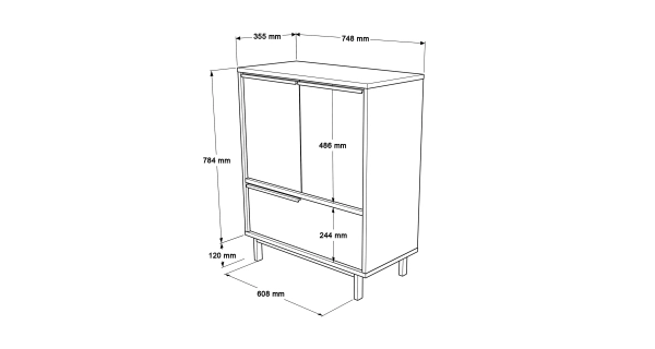 Komoda VELVON typ 2, vlašský ořech