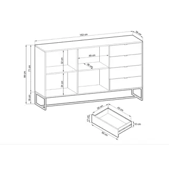 Komoda VEREL 2D4S, dub artisan