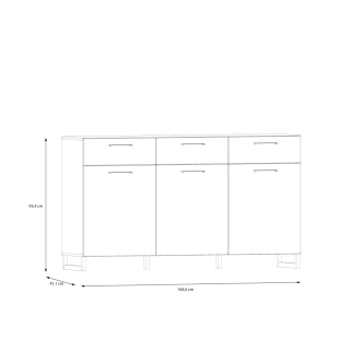 Komoda VOLRO 3D3S, šalvěj, 5 let záruka