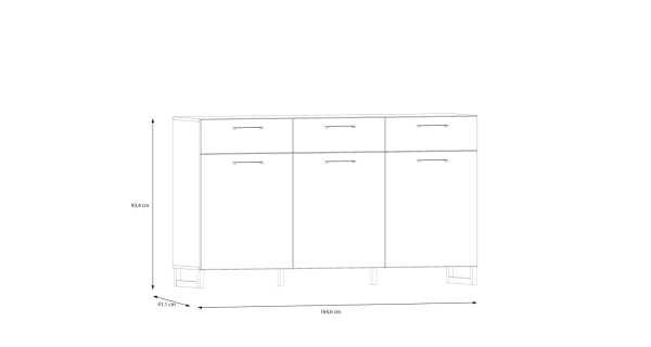 Komoda VOLRO 3D3S, šalvěj, 5 let záruka