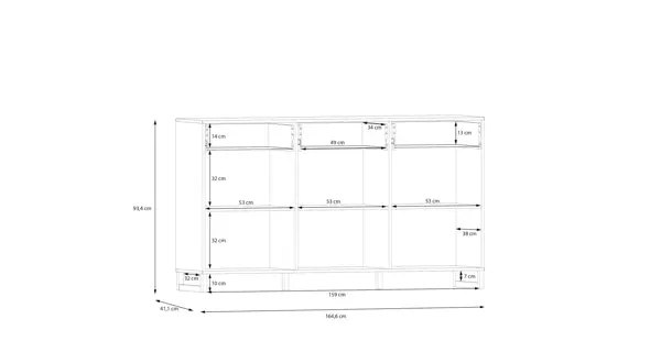 Komoda VOLRO 3D3S, šalvěj