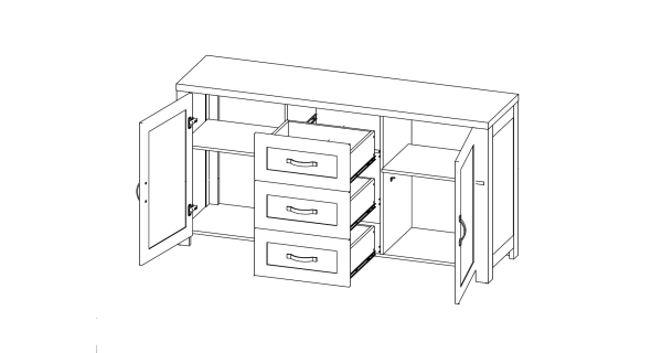 Komoda WALLABIA, dub lefkas