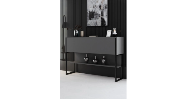 Komoda WELTRIS, antracit/černá